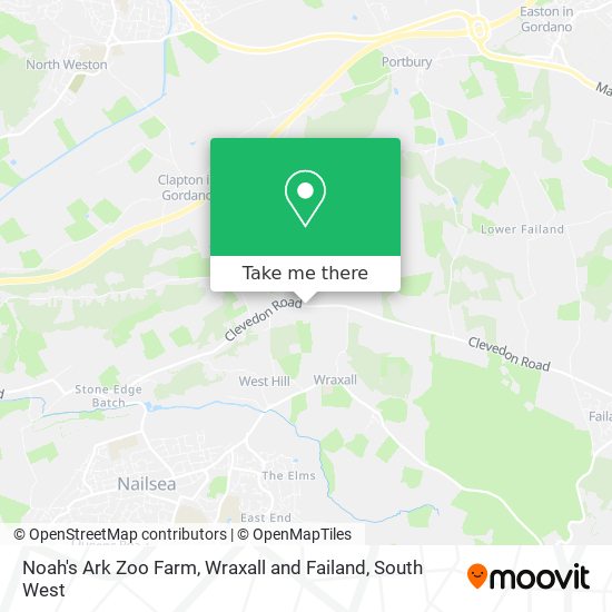 Noah's Ark Zoo Farm, Wraxall and Failand map