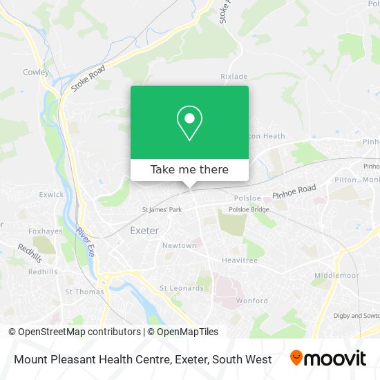 Mount Pleasant Health Centre, Exeter map