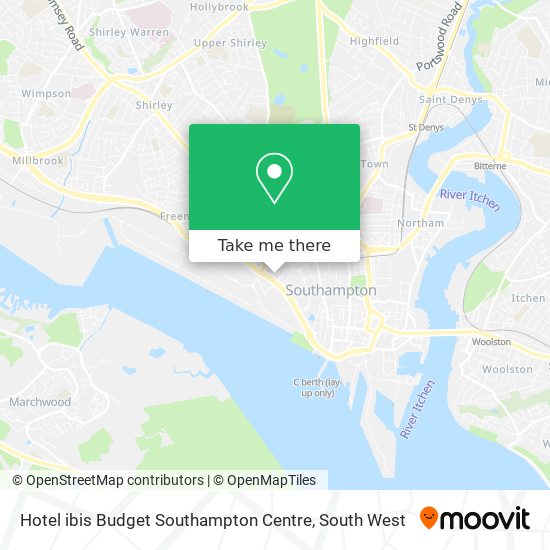 Hotel ibis Budget Southampton Centre map