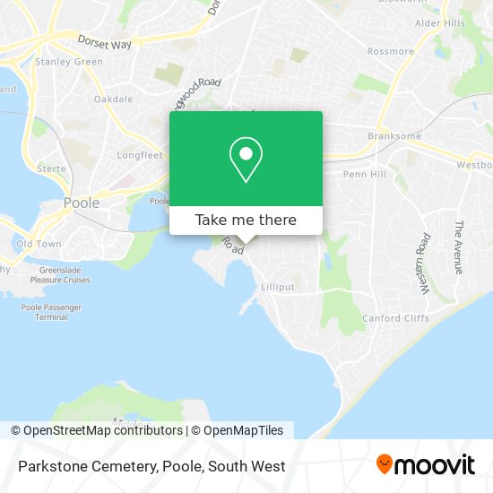 Parkstone Cemetery, Poole map