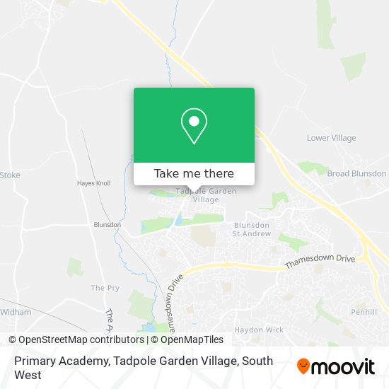 Primary Academy, Tadpole Garden Village map