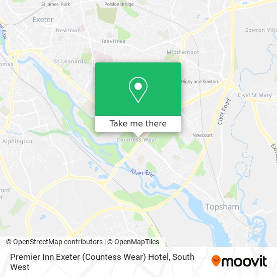 Premier Inn Exeter (Countess Wear) Hotel map