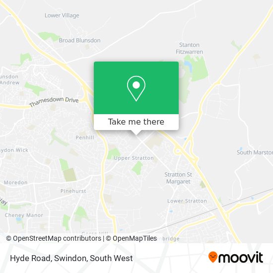 Hyde Road, Swindon map
