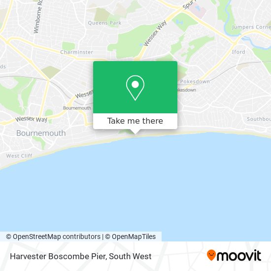 Harvester Boscombe Pier map
