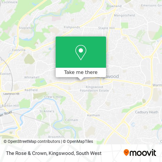 The Rose & Crown, Kingswood map