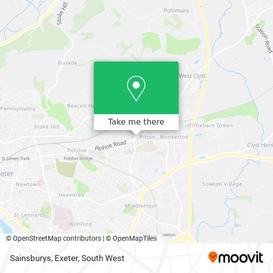 Sainsburys, Exeter map