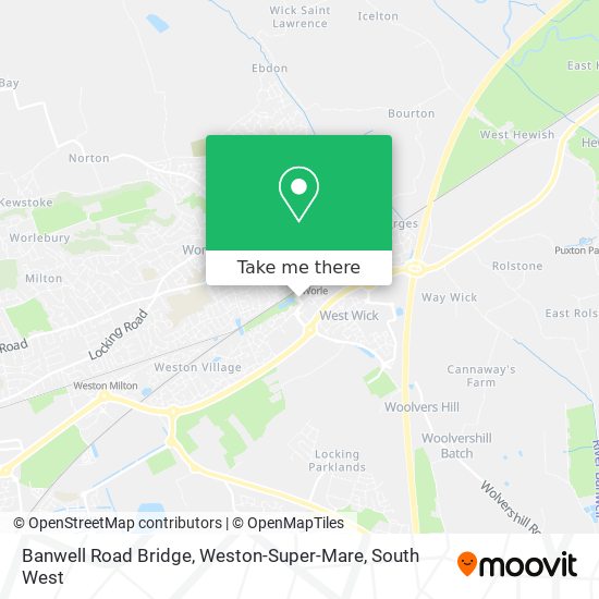 Banwell Road Bridge, Weston-Super-Mare map
