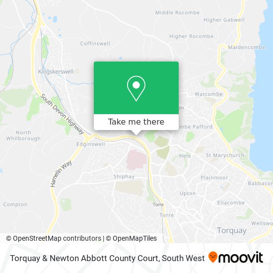 Torquay & Newton Abbott County Court map