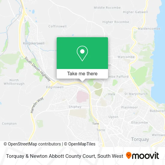 Torquay & Newton Abbott County Court map