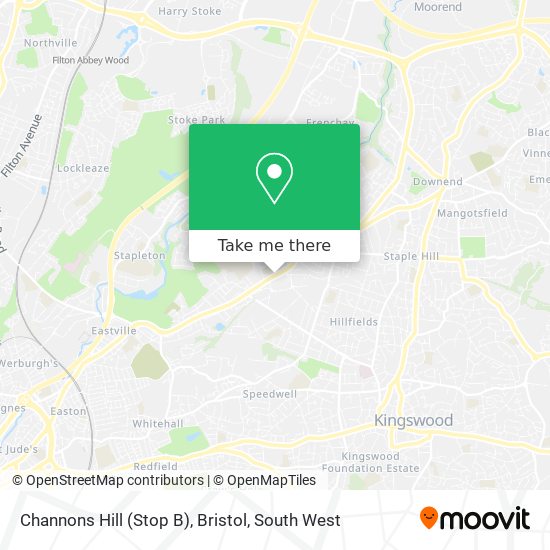 Channons Hill (Stop B), Bristol map