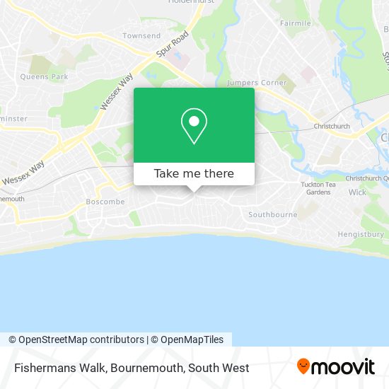 Fishermans Walk, Bournemouth map