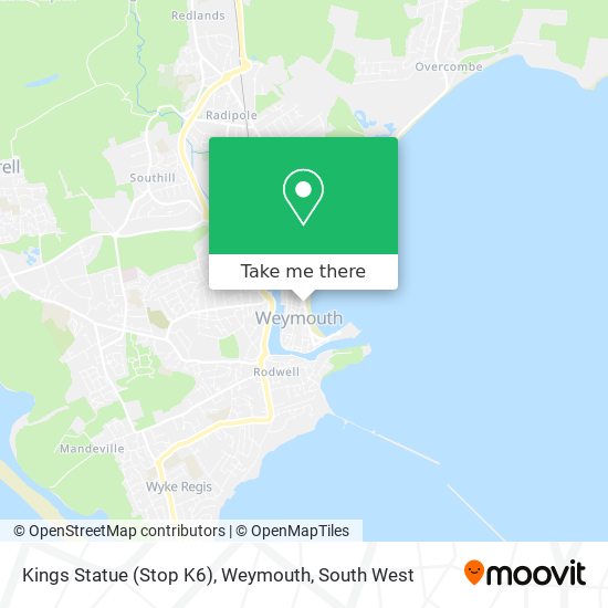 Kings Statue (Stop K6), Weymouth map