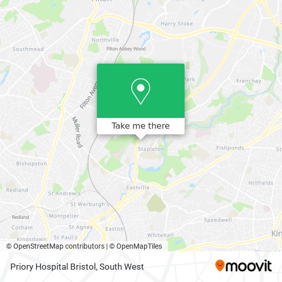 Priory Hospital Bristol map