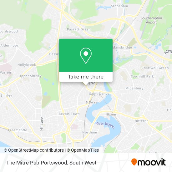 The Mitre Pub Portswood map