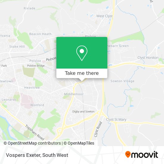 Vospers Exeter map
