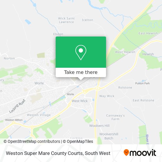 Weston Super Mare County Courts map