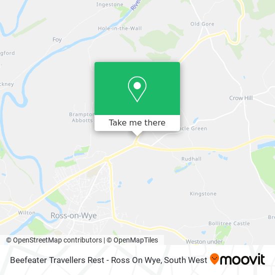 Beefeater Travellers Rest - Ross On Wye map