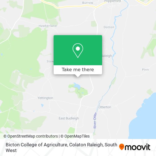 Bicton College of Agriculture, Colaton Raleigh map