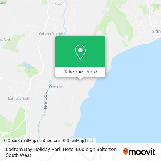Ladram Bay Holiday Park Hotel Budleigh Salterton map