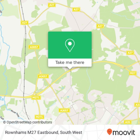 Rownhams M27 Eastbound map