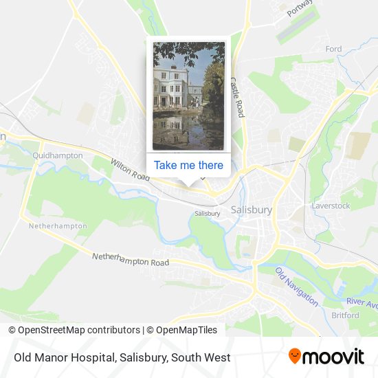 Old Manor Hospital, Salisbury map