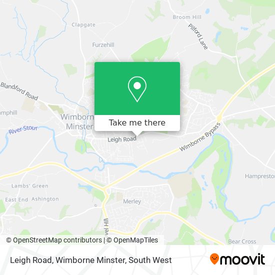 Leigh Road, Wimborne Minster map