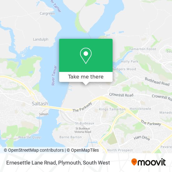 Ernesettle Lane Rnad, Plymouth map