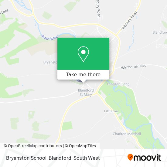 Bryanston School, Blandford map