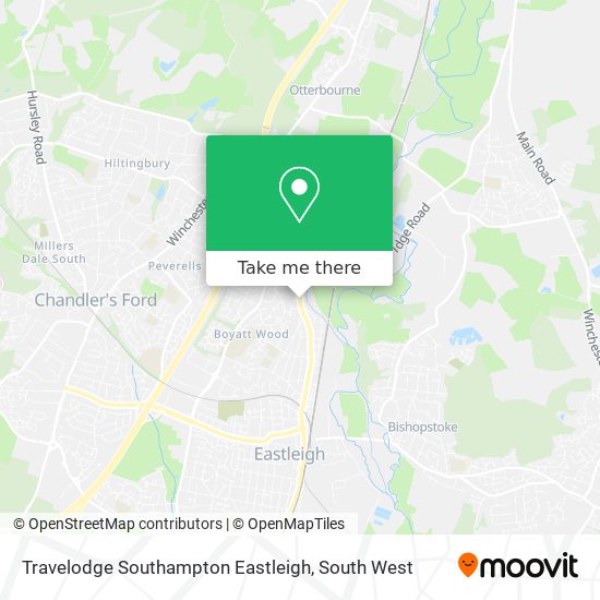 Travelodge Southampton Eastleigh map