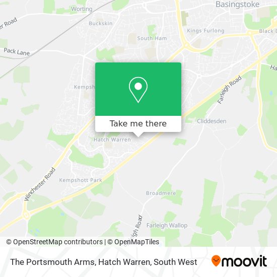 The Portsmouth Arms, Hatch Warren map