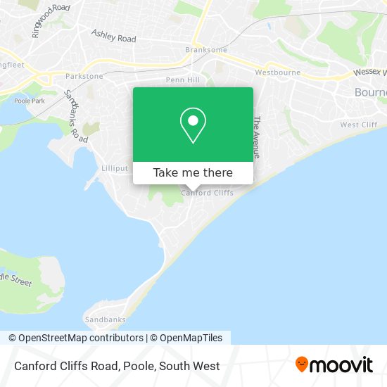 Canford Cliffs Road, Poole map