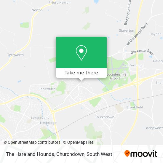 The Hare and Hounds, Churchdown map