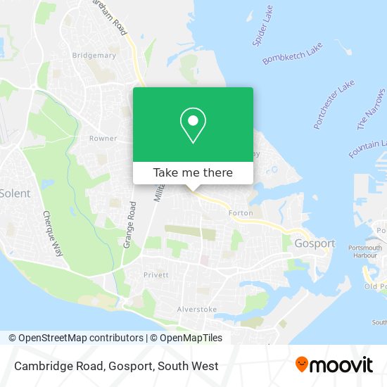 Cambridge Road, Gosport map