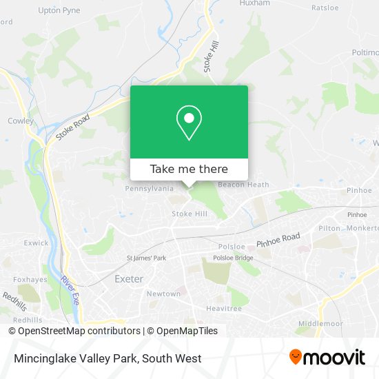 Mincinglake Valley Park map