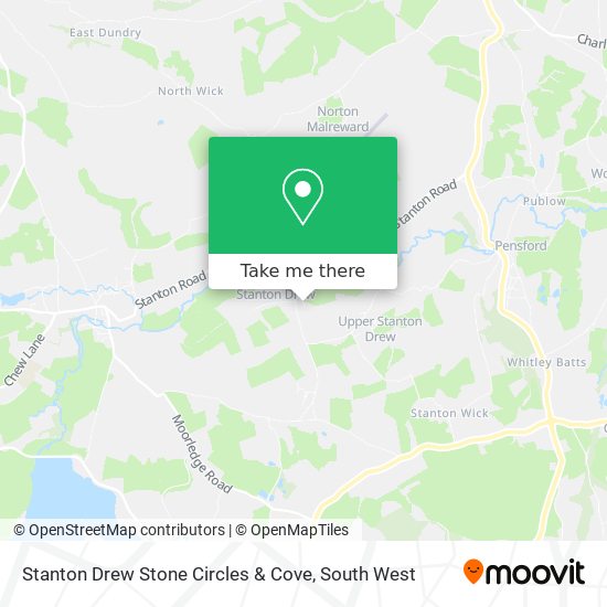 Stanton Drew Stone Circles & Cove map