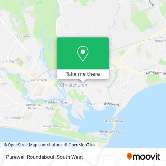 Purewell Roundabout map