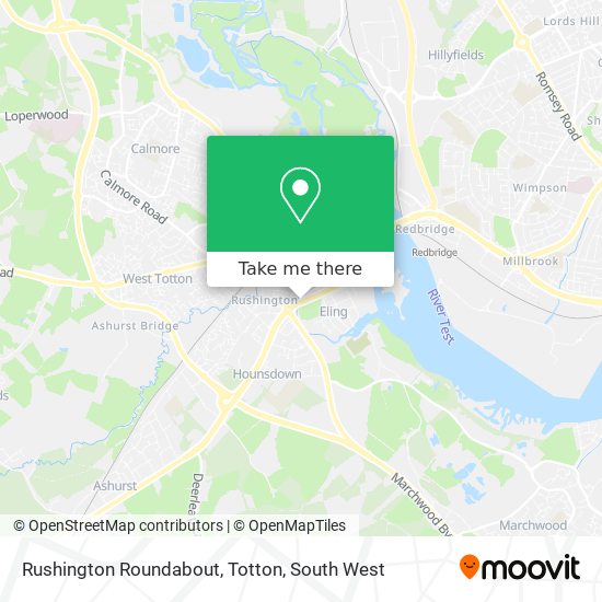 Rushington Roundabout, Totton map