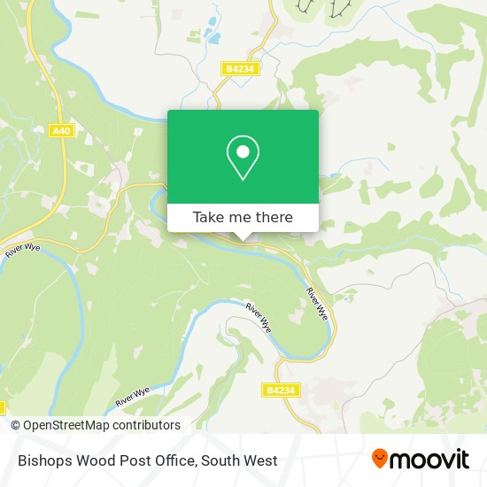 Bishops Wood Post Office map
