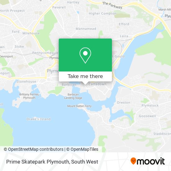 Prime Skatepark Plymouth map