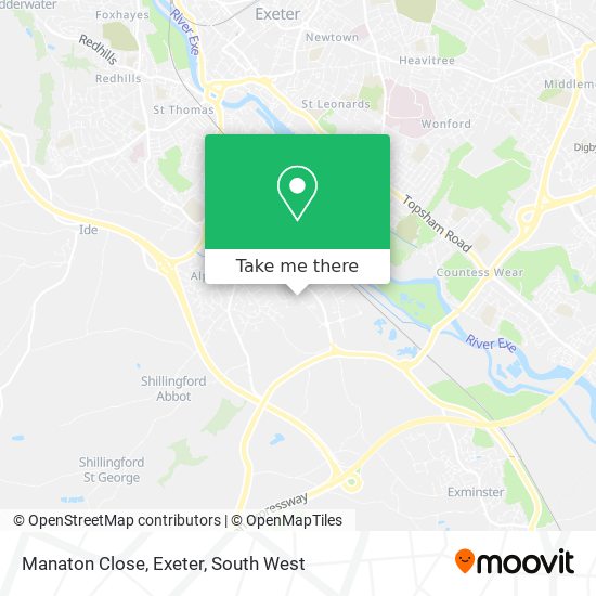 Manaton Close, Exeter map