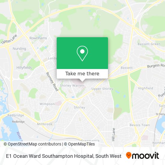 E1 Ocean Ward Southampton Hospital map