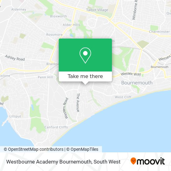 Westbourne Academy Bournemouth map