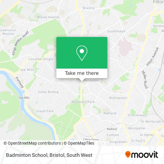 Badminton School, Bristol map