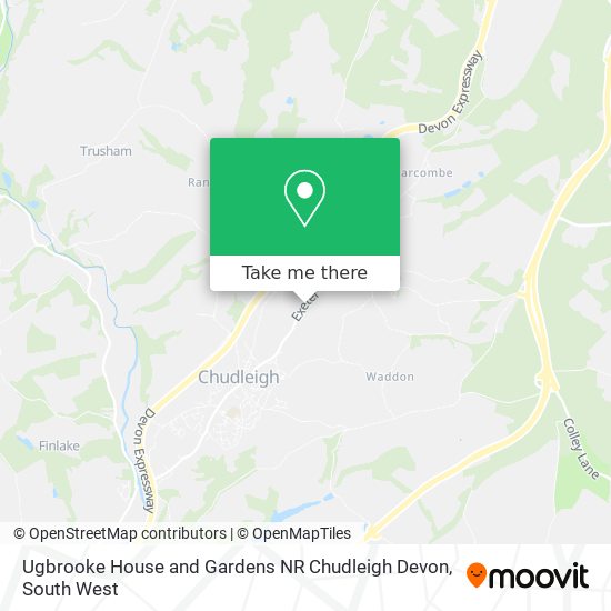 Ugbrooke House and Gardens NR Chudleigh Devon map