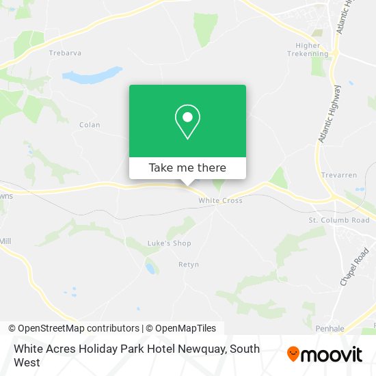 White Acres Holiday Park Hotel Newquay map