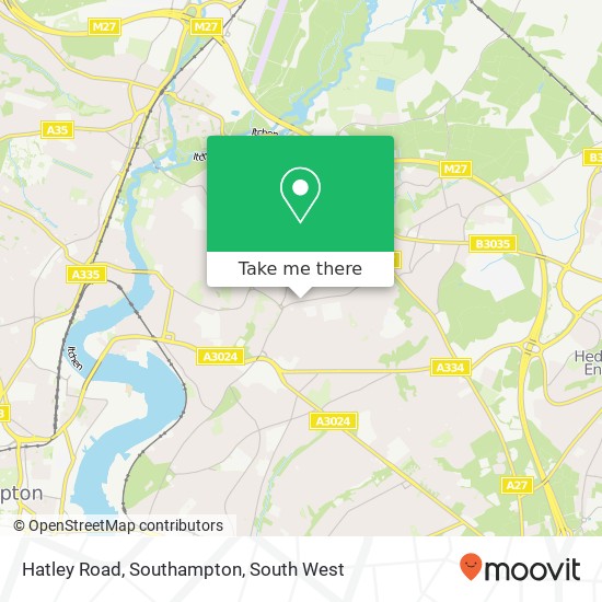 Hatley Road, Southampton map