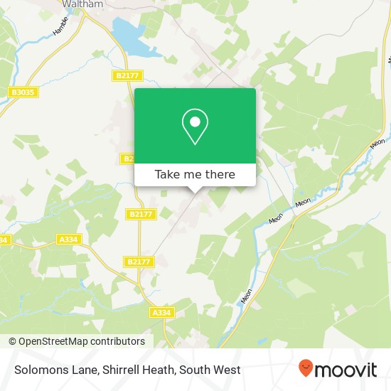Solomons Lane, Shirrell Heath map