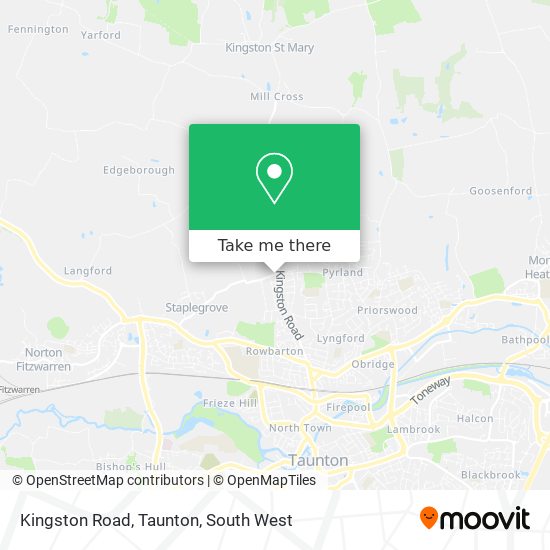 Kingston Road, Taunton map