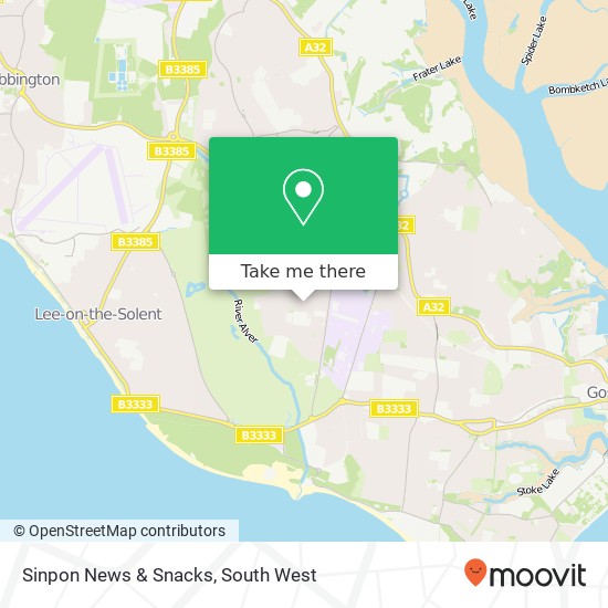 Sinpon News & Snacks, Nimrod Drive Gosport Gosport PO13 9 map