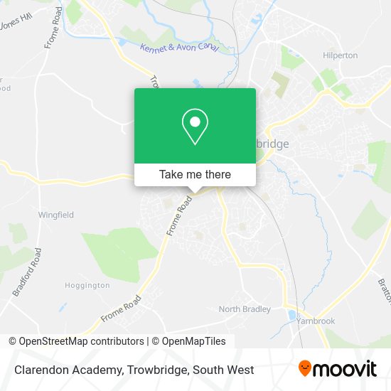 How to get to Clarendon Academy, Trowbridge in Wiltshire by bus or train?